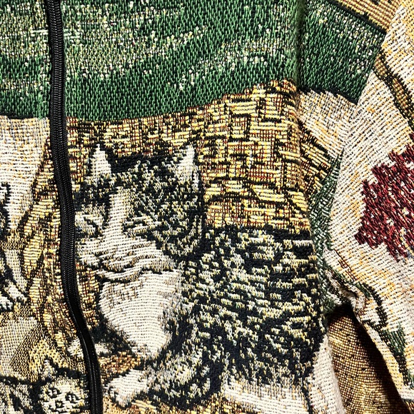 Vintage Tapestry cat jacket coat women’s cotton Maxson Tapestri USA one size OS - Picture 6 of 7